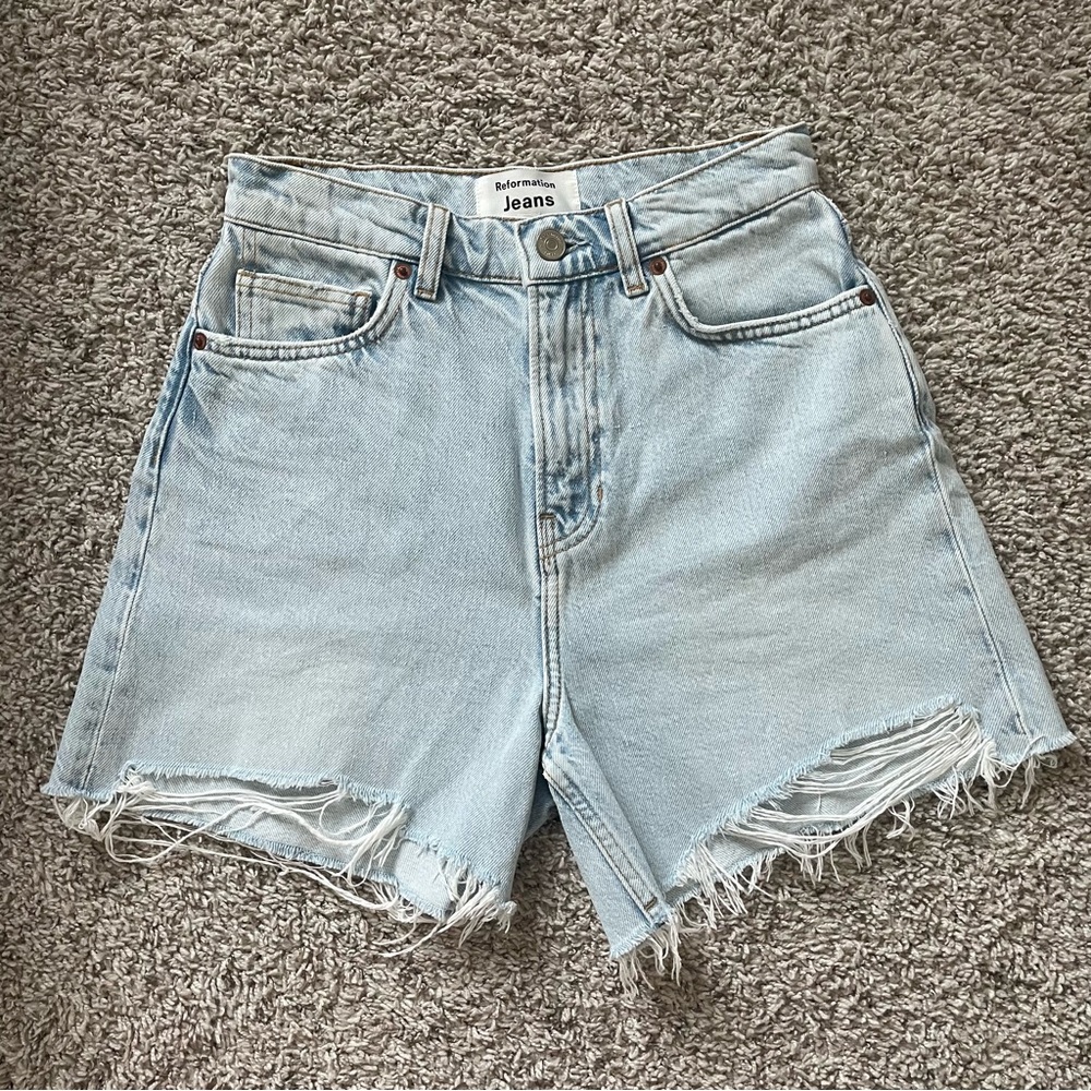 Reformation Wilder High Rise Relaxed Jean Shorts
